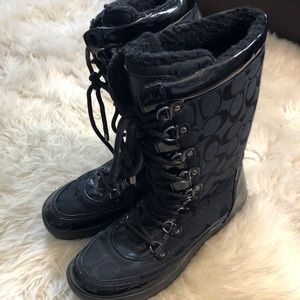 Coach black snow boots